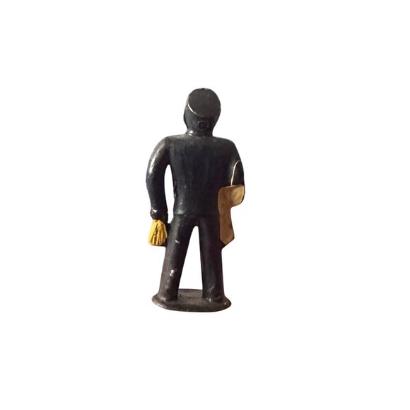 Barclay Manoil Train Conductor Carrying Bag & Coat Lead Figure 1950s 1.75" Tall - Picture 3 of 6